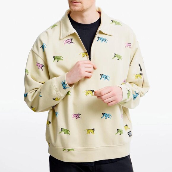 Levi’s x Creative Growth Alice Wong Skate Zip Sweat Shirt Painted Monkeys Small - Picture 3 of 14